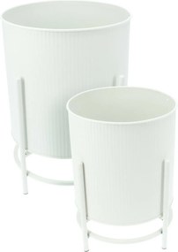 Set de suporturi metalice pentru flori Celano alb, 2 buc.