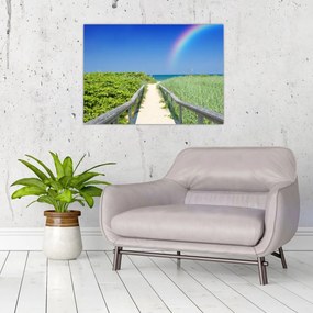 Tablou - Peisaj și curcubeu (70x50 cm)