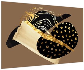 Tablou - Abstracție maro auriu N⁰1 (90x60 cm)