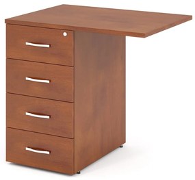 Container Impress 80 x 60 cm - 4 sertare (pentru masa Impress 76 cm), nuc inchis