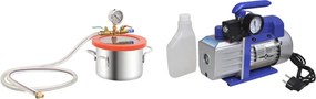 vidaXL Cameră de vid cu pompă cu o singură treaptă, 3,7 L