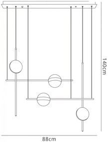 Lustra LED design Art Deco cu 4 surse de lumina Cuba