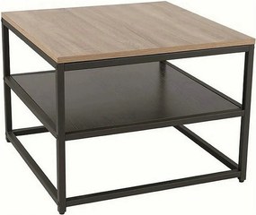 Masuta cafea AMBER B, stejar/negru, metal, 55x55x42 cm