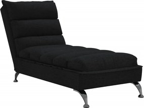 vidaXL Șezlong cu perne, negru, material textil