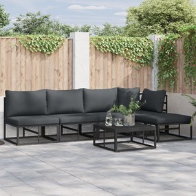 vidaXL Set de canapele pentru grădină 6 pcs Negru 70 x 70 x 32 cm