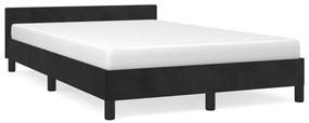 379549 vidaXL Cadru de pat cu tăblie, negru, 120x190 cm, catifea