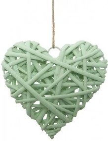 Decoratiune din lemn Heart Media Verde Mint, l20xA5xH20 cm