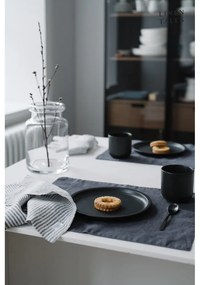 Suport din in pentru farfurie Linen Tales, 35 x 45 cm, gri închis