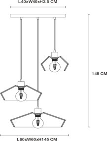 Lustră pe cablu Lucide 10413/03/72 YUNKAI 3xE27/60W/230V maro