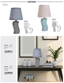 Lampa de masa ceramica gri abajur gri Dayami