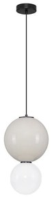 Pendul LED decorativ portelan gri, sticla alb, NOESIS