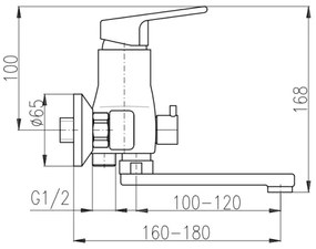 RAV Slezák CO151.5 - Baterie pentru cadă COLORADO, crom lucios