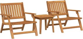 vidaXL Scaun pentru Grădină 3 pcs Maro Lemn Solid de Acacia