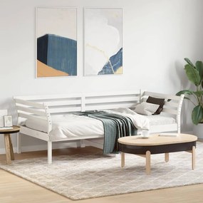 vidaXL Pat de zi fără saltea alb 75x190 cm lemn masiv de pin