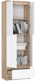 Dulap cu rafturi Renzo (stejar sonoma + alb). 1068706
