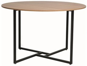 Masa rotunda de dining cu blat in decor stejar ALTO 120x120