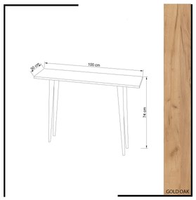 Consolă DESIDERO 74 x 100 cm, maro