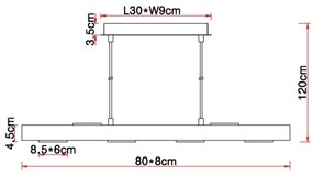 Lustră LED pe cablu JOYA 6xLED/5W/230V Globo 56247-6HB