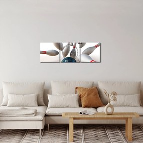 Tablou - Bowling (cu ceas) (90x30 cm)