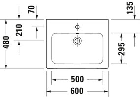 Duravit 23996000002 - Lavoar suspendat D-CODE 60x48 cm ceramică/alb lucios