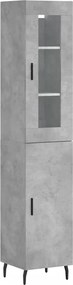 vidaXL Dulap înalt, gri beton, 34,5x34x180 cm, lemn prelucrat