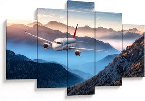 Tablou - Avion peste crestele montane (150x105 cm)