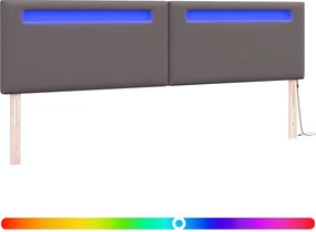 vidaXL Tăblie LED Gri 200 cm Piele artificială