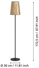 Lampadar Eglo 390295 CASTUERA 1xE27/25W/230V auriu/roz