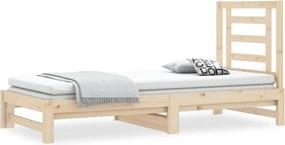 vidaXL Pat de zi extensibil, 2x(90x200) cm, lemn masiv de pin