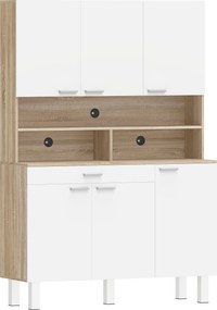 HOMCOM Dulap cu sertar, rafturi și orificii pentru cabluri, alb, ideal pentru bucătărie. | Aosom Romania