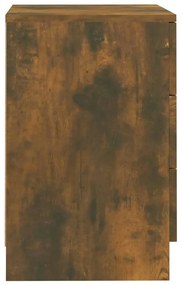 Noptiere, 2 buc., stejar fumuriu, 38x35x56 cm, lemn prelucrat 2, Stejar afumat