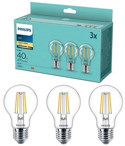 SET 3x bec LED VINTAGE Philips E27/4,3W/230V 2700K