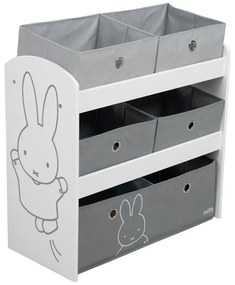 Organizator de jucării pentru copii alb/gri 63,5x29,5x60 cm Miffy – Roba