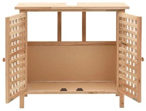 247097 vidaXL Dulap de chiuvetă, lemn masiv de nuc, 66 x 29 x 61 cm