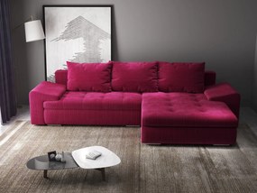 Colțar extensibil dumonde cu ladă de depozitare si sezut confortabil din spuma high-density, Leonardo Zoom Rosu 260x185 cm II