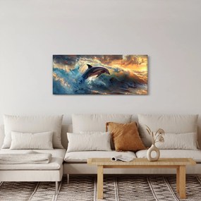 Tablou - Delfin, ilustrații (120x50 cm)