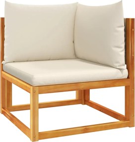 vidaXL Canapea de colț de grădină cu perne, lemn de salcâm și ratan