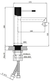 Cersanit S951-595 - Baterie lavoar ZEN 20 cm negru mat
