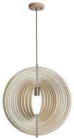 Pendul din lemn pe cablu, 1xE27/60W/230V, diametru 50 cm, lemn masiv/furnir/lemn de cauciuc