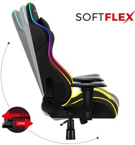 Fotoliu gaming Fusion 6.3 (negru + multicolor) (cu iluminat LED). 1087489