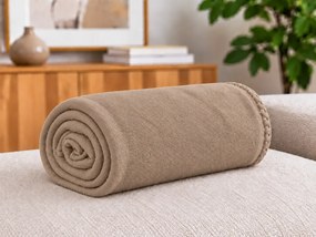 Patura din fleece FLEORA, maro-bej Dimensiune: 200 x 220 cm