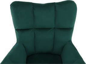Fotoliu de design, catifea Velvet smarald/stejar, KOMODO