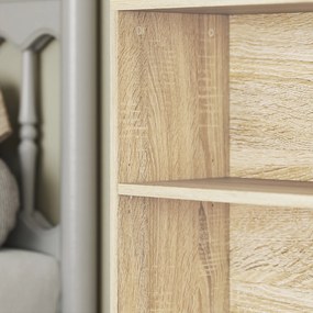 HOMCOM Bibliotecă raft de depozitare 5 nivele cu rafturi reglabile pentru living, dormitor, birou, 60x24x133,5 cm, natural | Aosom Romania