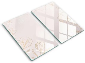 Placă sticla protectie aragaz Contururile florilor
