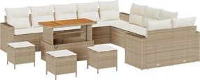 vidaXL Set de canapele pentru grădină 18 pcs Bej și crem poliratan