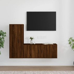 3188741 vidaXL Set dulapuri TV, 2 piese, stejar maro, lemn prelucrat