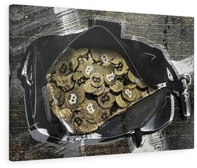 Tablou canvas Bitcoin Bag 60x40 cm