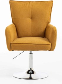 HR250N Scaun Catifea Reiată Premium Ruloare Curry Galben Bază Cromata