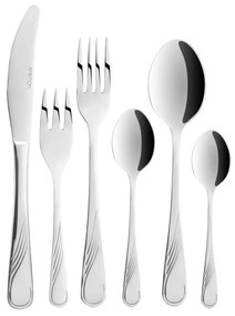 Set tacamuri inox, 72 piese, 12 persoane, ambalate in valiza, Napoli