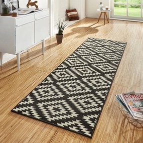 Covor tip traversă Hanse Home Basic Nordic, 80x200 cm, negru-alb